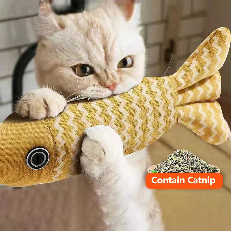 Cat Toys Fish Catnip Toys Interactive Cat Toy Cat Chew Toy Cat Pillow Toys Kitten Exercise Kicker Toys for Indoor Cats Kitty Kit