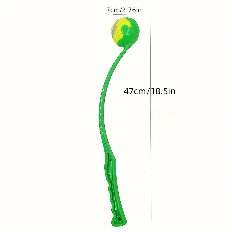 Pet Tennis Ball Launcher Stick - Interactive Outdoor Dog Training Toy, Durable Ball Thrower for Canine Exercise and Play Trainin