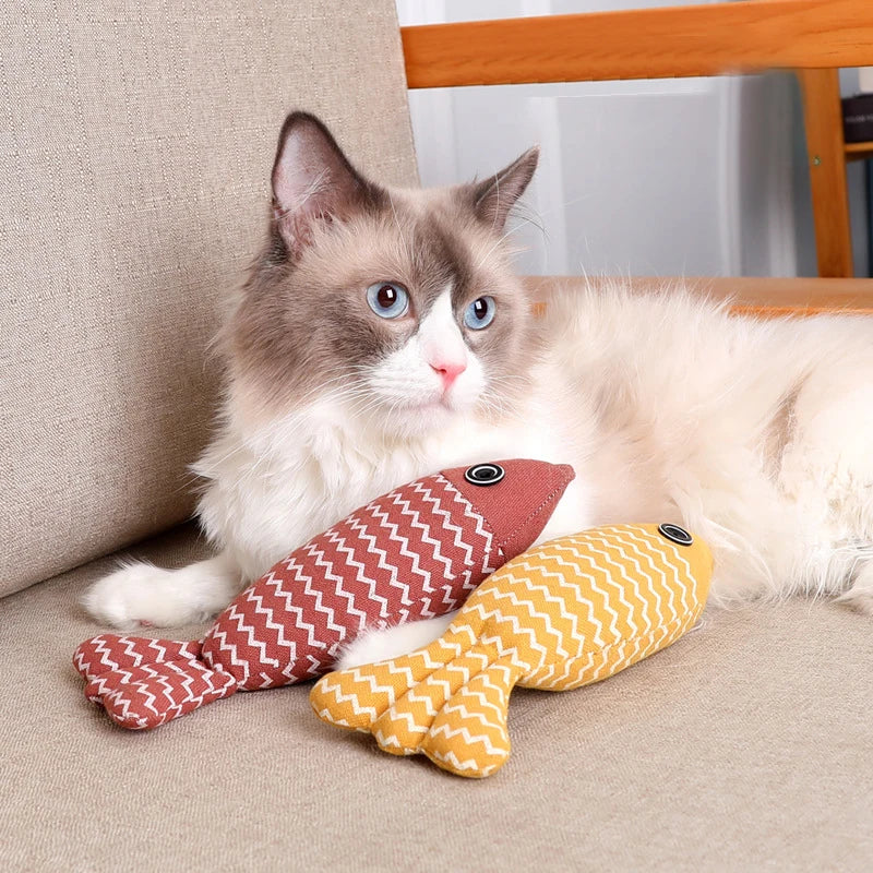 Cat Toys Fish Catnip Toys Interactive Cat Toy Cat Chew Toy Cat Pillow Toys Kitten Exercise Kicker Toys for Indoor Cats Kitty Kit