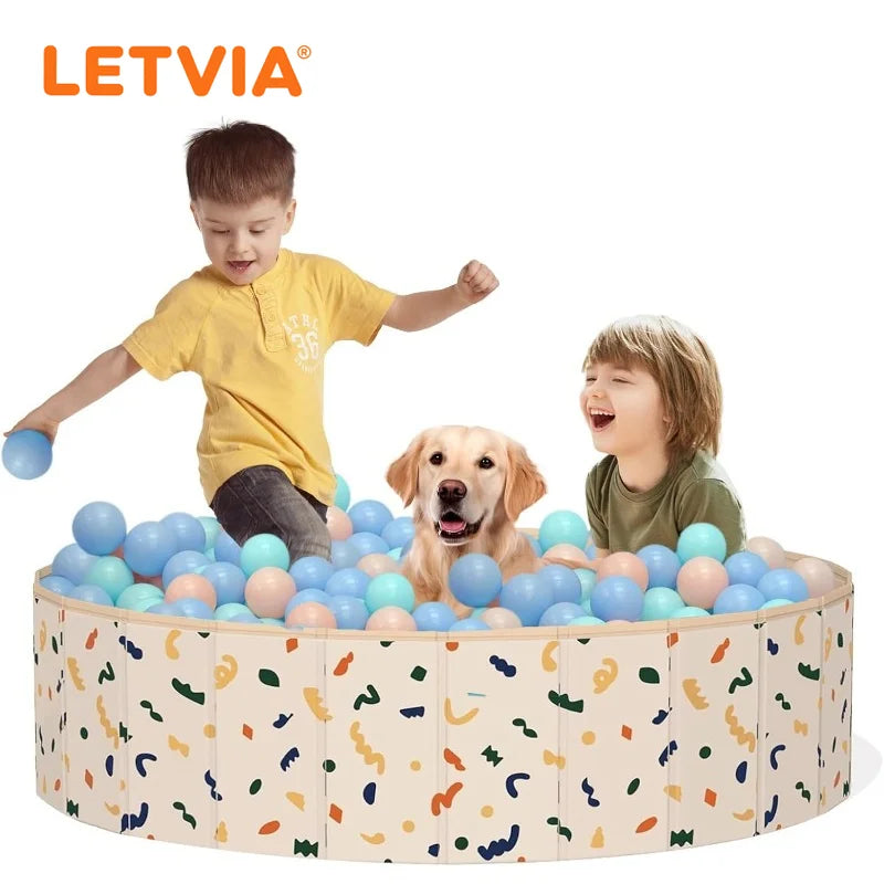 LETVIA Dogs Swimming Pool Hard Plastic Collapsible Pool Dog Bathing Tub Portable Kid Pool Indoor Outdoor Game Pet Bathing Tub