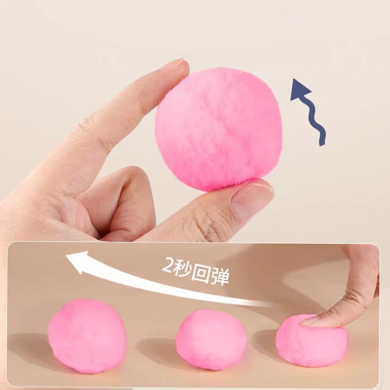 Cat Toys Interactive Launch Training Toy Mini Pompoms Launcher Games Pet Accessories Supplies Indoor Cats Self Play