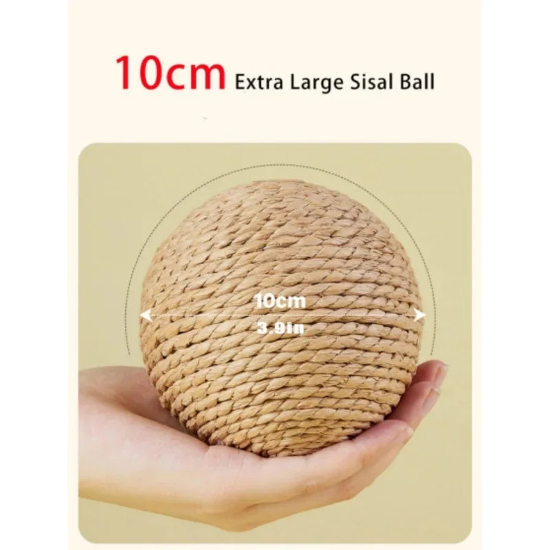 10CM Interactive Sisal Cat Scratching Ball Toy For Kitten Teeth Cleaning Anti Bite Cat Ball Sounding Toy Pet Supplies