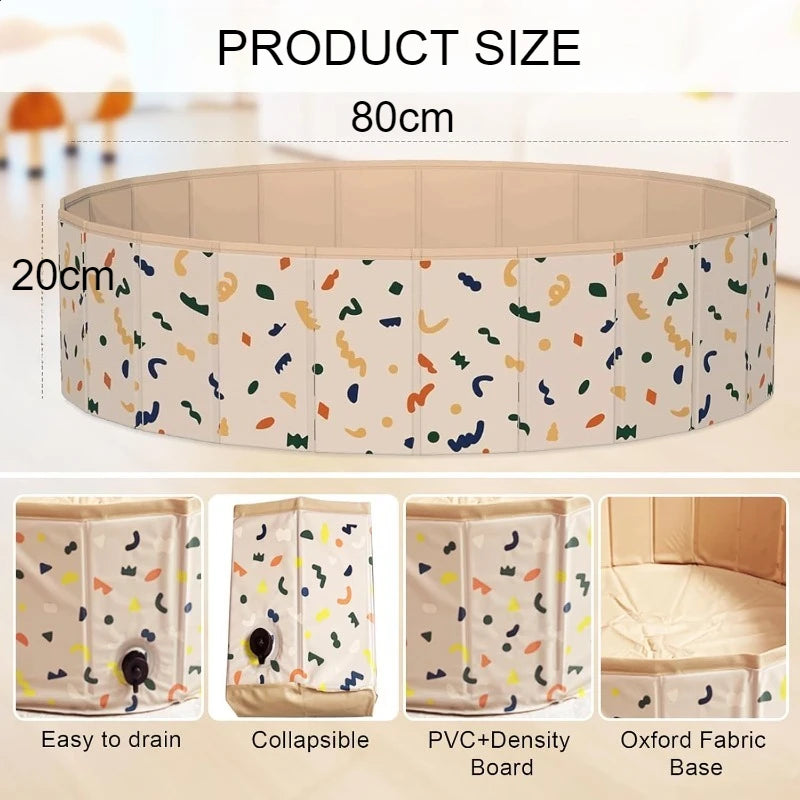 LETVIA Dogs Swimming Pool Hard Plastic Collapsible Pool Dog Bathing Tub Portable Kid Pool Indoor Outdoor Game Pet Bathing Tub