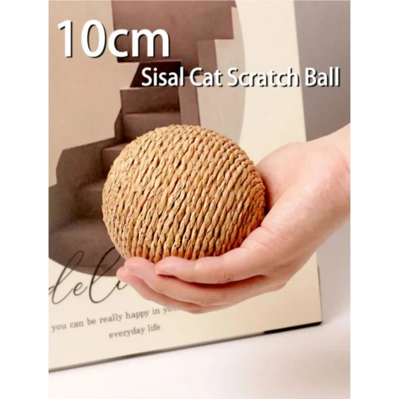 10CM Interactive Sisal Cat Scratching Ball Toy For Kitten Teeth Cleaning Anti Bite Cat Ball Sounding Toy Pet Supplies