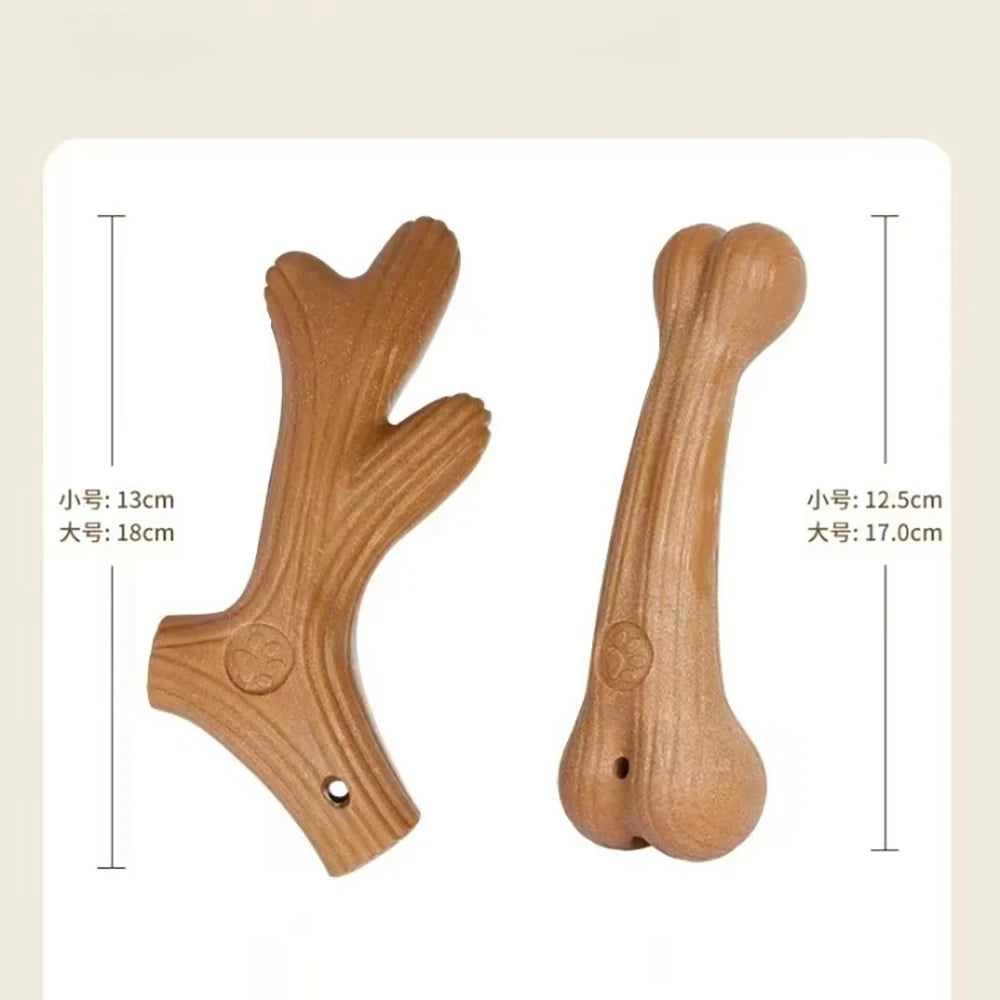 Bite Resistant Pet Dog Chew Toys Molar Teeth Clean Stick Interesting Pine Wood Cute Bone Shape Durable Pet Accessories