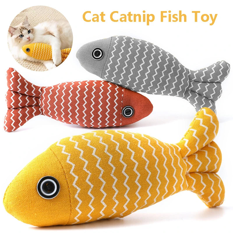Cat Toys Fish Catnip Toys Interactive Cat Toy Cat Chew Toy Cat Pillow Toys Kitten Exercise Kicker Toys for Indoor Cats Kitty Kit
