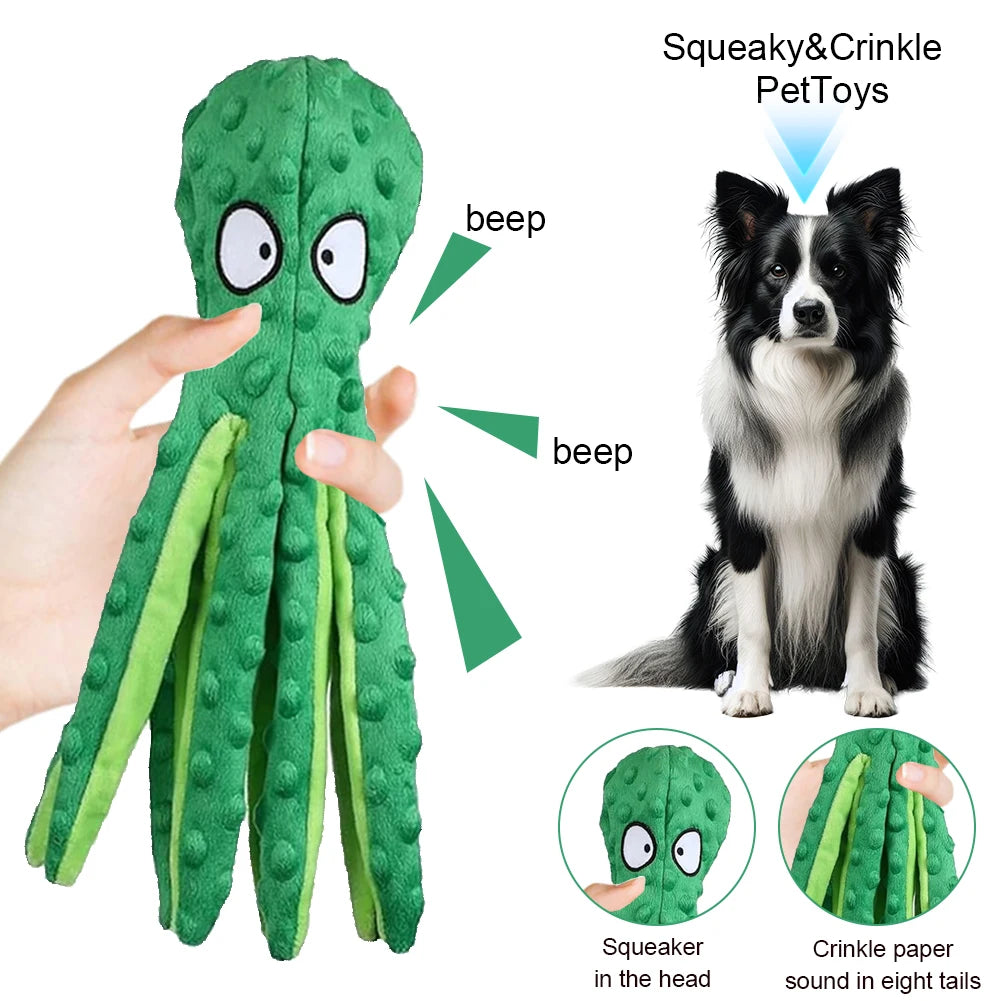 Octopus Dog Toy Pet Interactive Chew Toy Octopus Shell Voice Toy No Stuffing Bite Resist Dog Toy Pet Supplies