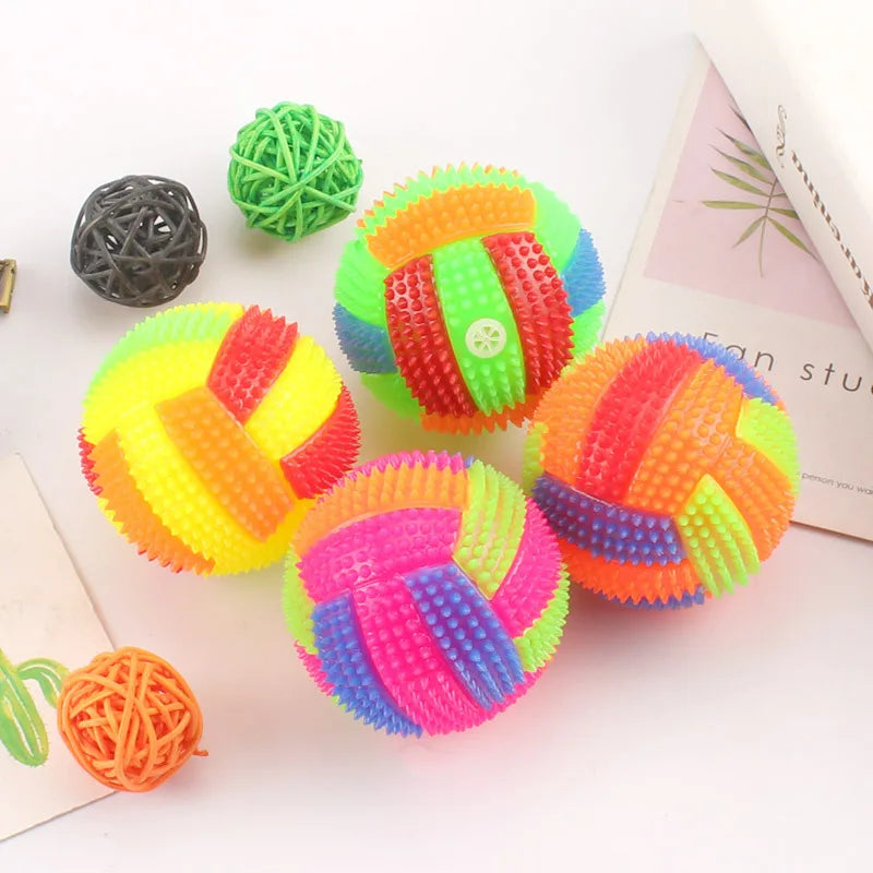 LAMGOOL Glowing Ball Dog Toy Led Puppy Bouncy Chew Dog Ball Molar Toy Pet Color Light Ball Interactive Toys for Cats Small Dogs