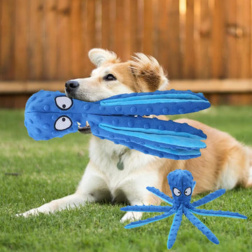 Octopus Dog Toy Pet Interactive Chew Toy Octopus Shell Voice Toy No Stuffing Bite Resist Dog Toy Pet Supplies