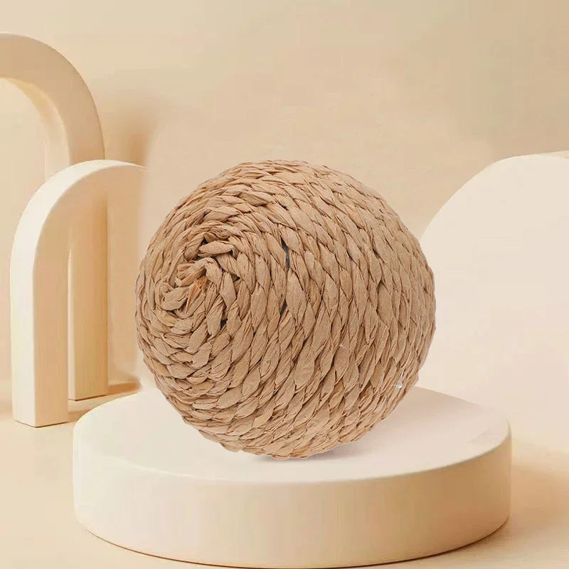 10CM Interactive Sisal Cat Scratching Ball Toy For Kitten Teeth Cleaning Anti Bite Cat Ball Sounding Toy Pet Supplies