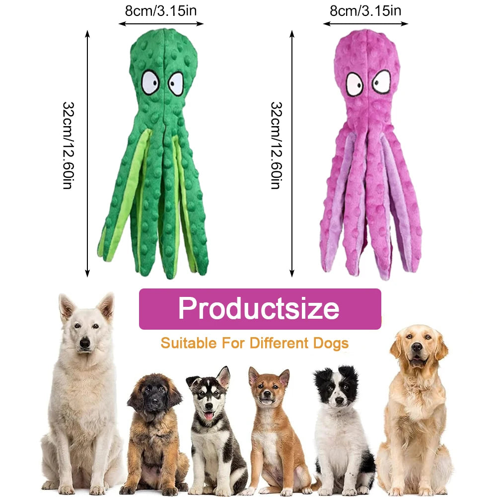 Octopus Dog Toy Pet Interactive Chew Toy Octopus Shell Voice Toy No Stuffing Bite Resist Dog Toy Pet Supplies