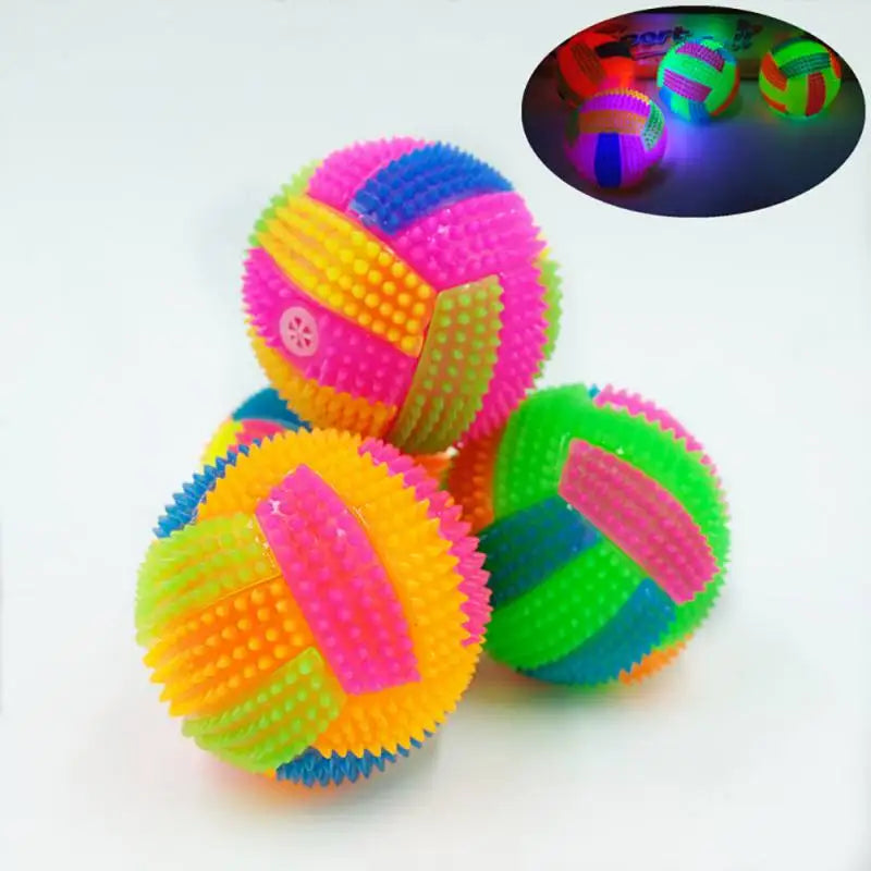 LAMGOOL Glowing Ball Dog Toy Led Puppy Bouncy Chew Dog Ball Molar Toy Pet Color Light Ball Interactive Toys for Cats Small Dogs